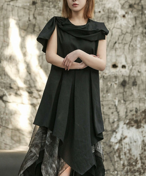 Asymmetric Bow Pleated Top